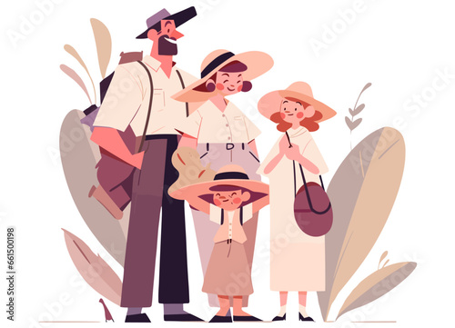 Families going on vacation