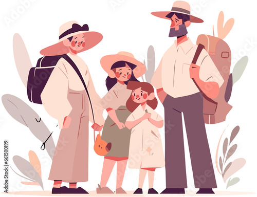 Families going on vacation