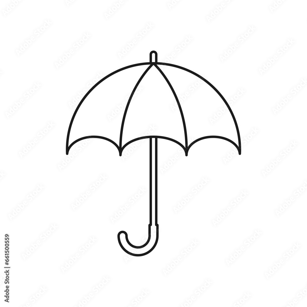 Umbrella outline vector icon. Protection concept. Linear style symbol. Umbrella outline vector icon. Protection concept. Linear style symbol.