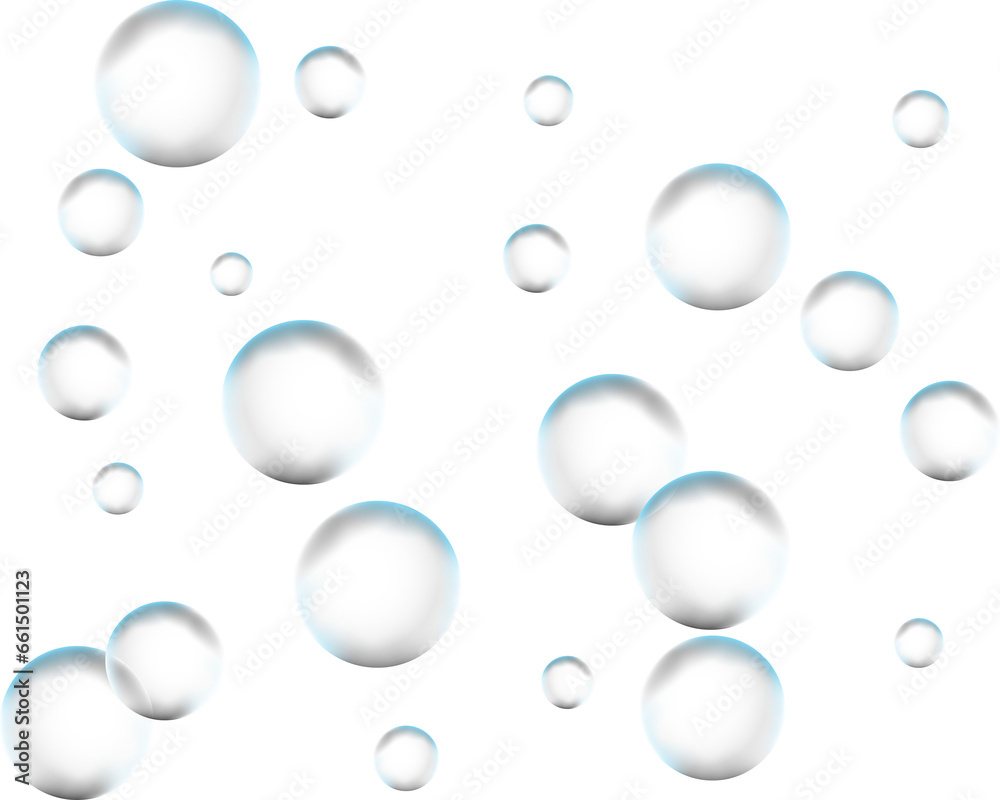 Realistic colored water bubble.