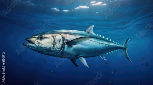 Tuna fish in deep ocean