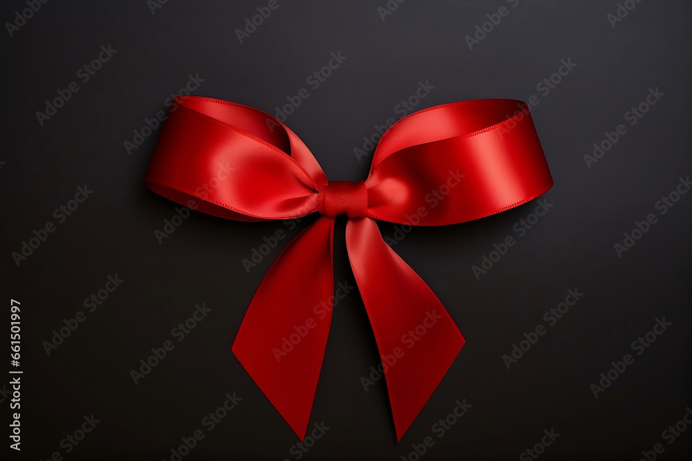 red bow on black background, Red Ribbon Resilience: A Close-Up Tribute to the Universal Symbol of HIV/AIDS Awareness and Support. World AIDS Day red bow on black background, Red Ribbon Resilience: A Close-Up Tribute to the Universal Symbol of HIV/AIDS Awareness and Support. World AIDS Day