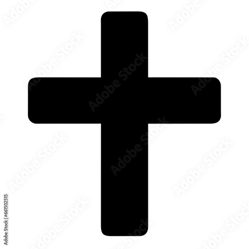 black and white cross logo