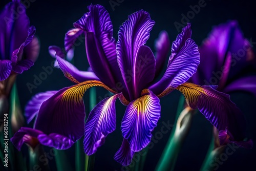 Purple iris, abstract,beautiful, 3d 