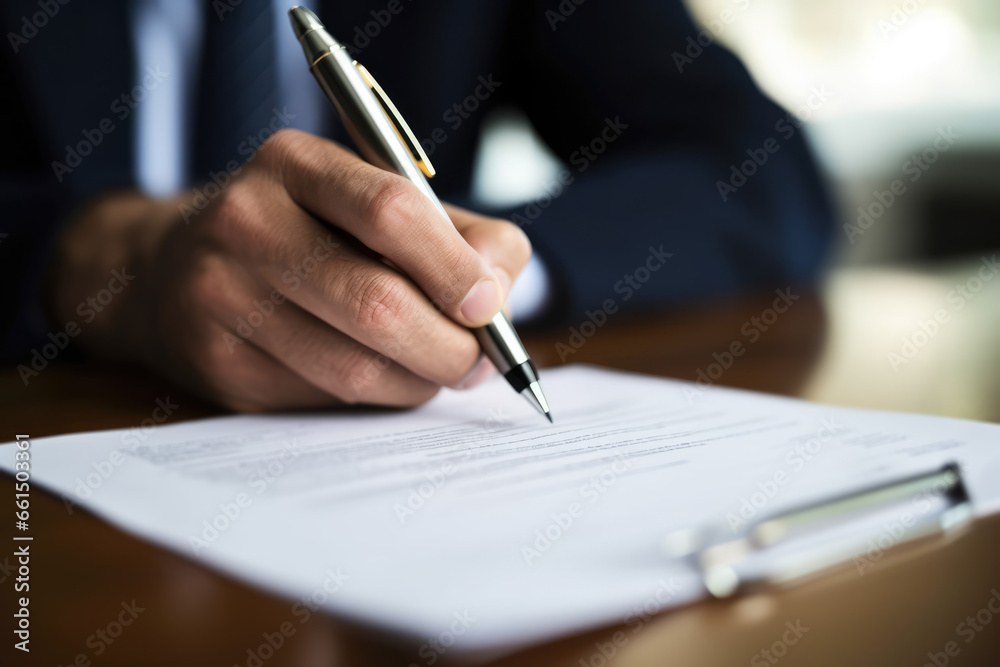 Signing a Document - Agreement Being Signed, Close Up of a Contract Signing - AI Generated Signing a Document - Agreement Being Signed, Close Up of a Contract Signing - AI Generated