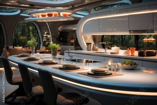 Futuristic kitchen with modern technology