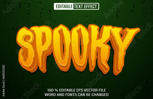 Editable spooky text effect 3d style template