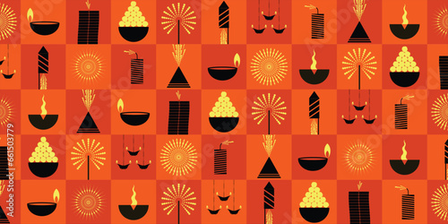 diwali seamless set repeat background for banner, poster, gift wrap.