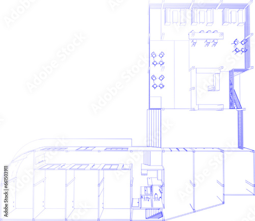 3D illustration of building project