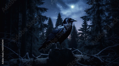 Crow at night