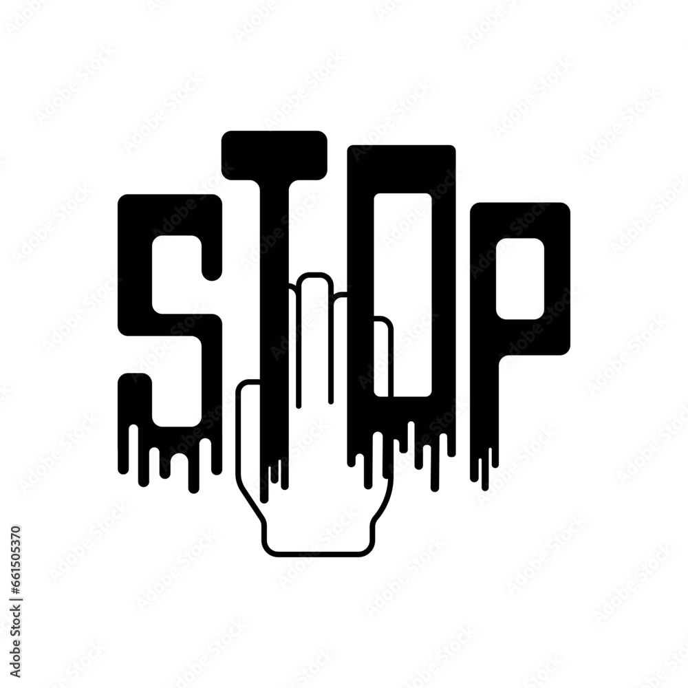 Do not touch with hands. Prohibitory sign with hand. Vector illustration Do not touch with hands. Prohibitory sign with hand. Vector illustration