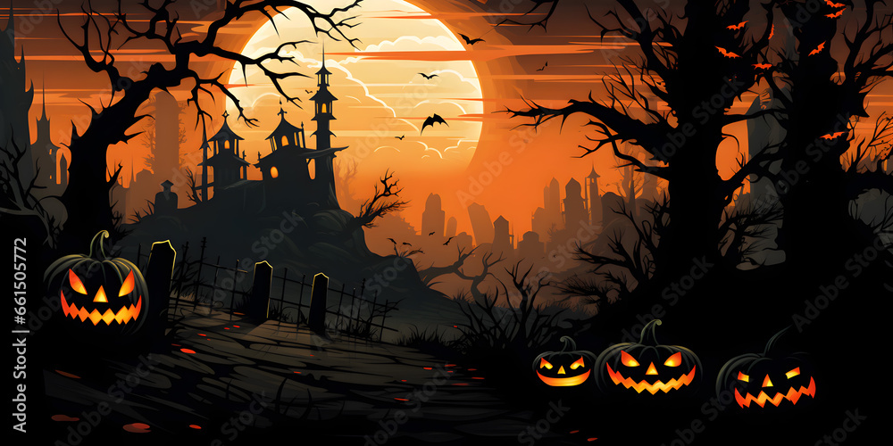 halloween background with pumpkins