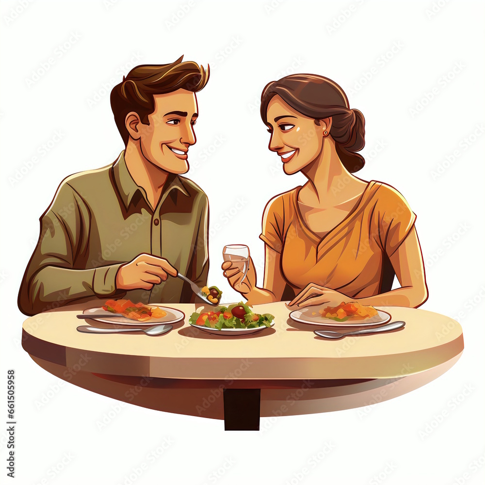 Energetic Couple Dancing - Vector Illustration