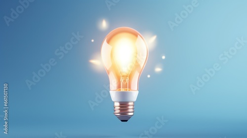 Imagination concept. Light bulb with sparkles. 