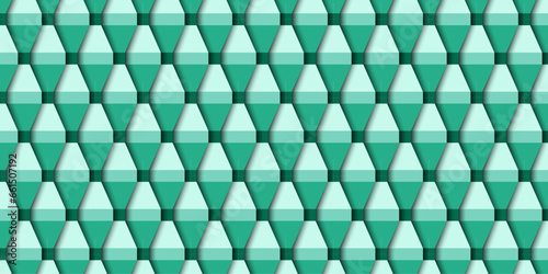 Turquoise 3D geometric seamless pattern suitable for wall decoration, background, wallpaper, scrapbook, optical illusion and fabric