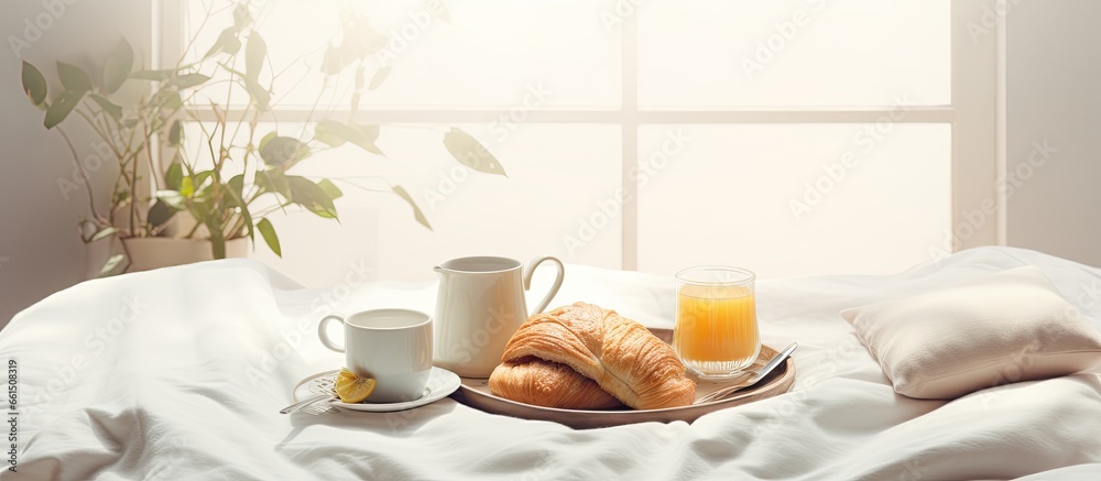 Eating morning meal by window