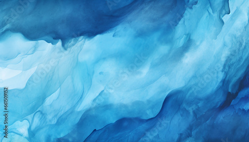 A gradient deep blue abstract watercolor paint background with a liquid fluid grunge texture, perfect for creating a captivating backdrop or banner with artistic depth and intrigue.