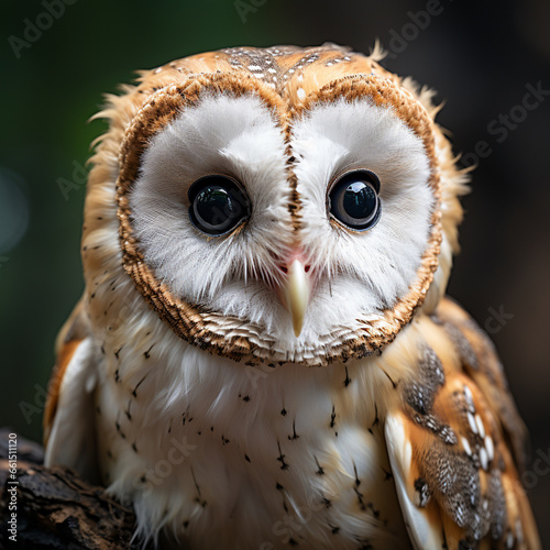 Barn owl close-up, Generative AI