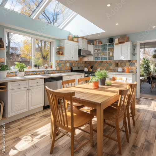  a bright and cheerful kitchen 
