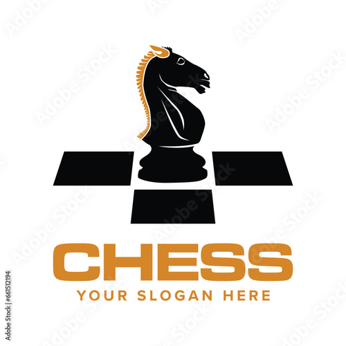 chess horse icon logo element, chess horse business logo template, chess horse business icon