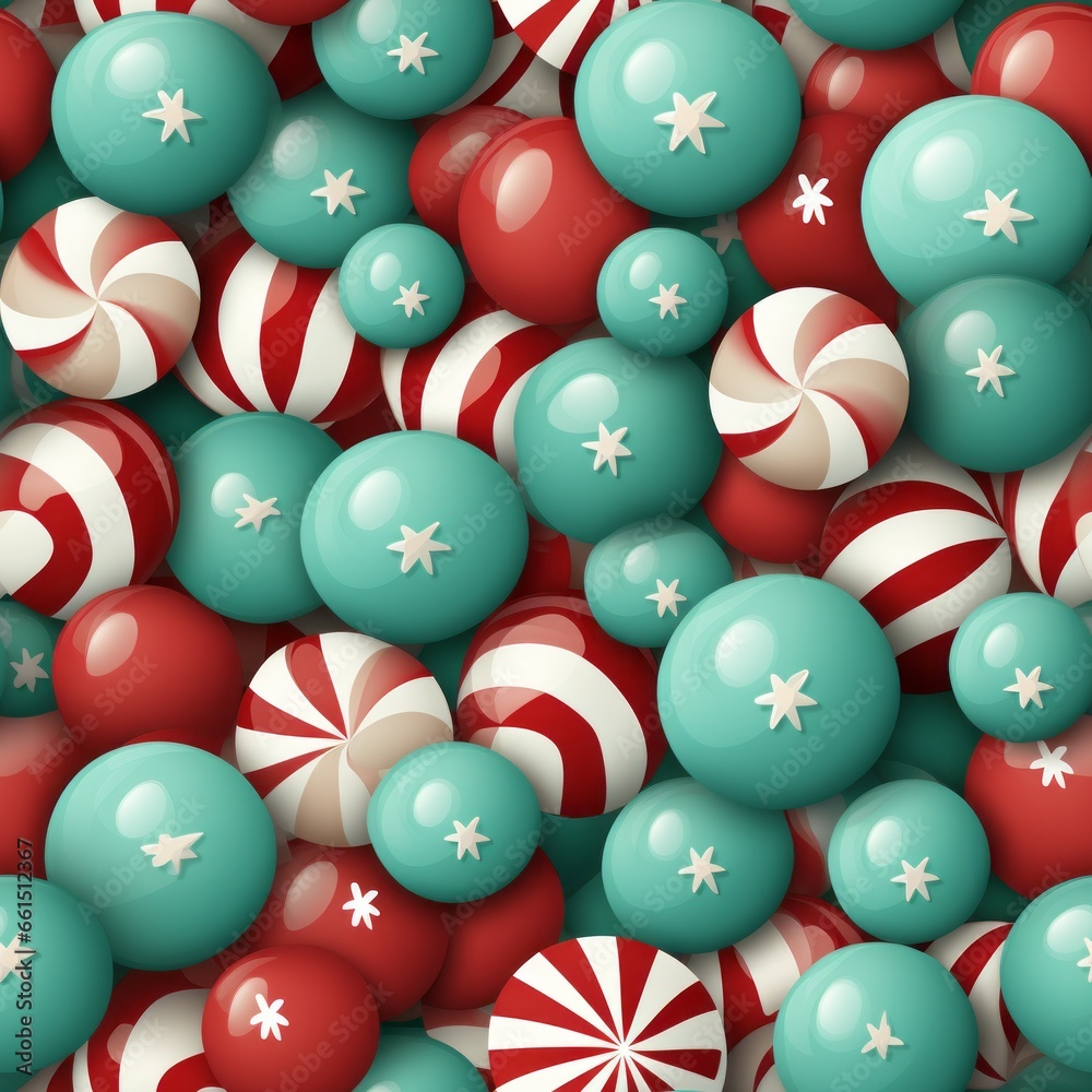 Naklejka premium A colorful seamless holiday pattern for Christmas gift decorating 