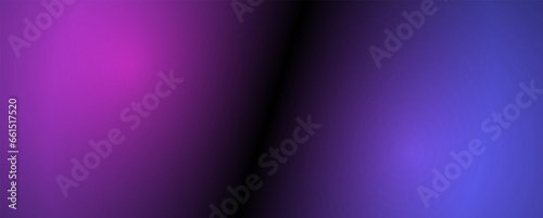 Background with trendy gradient and noise. Violet and pink and black colors. Glare from lenses, overlay texture. Vector banner with dust and smooth color transition