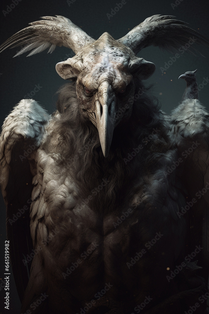 Fototapeta premium Big eagle on a dark background. AI Generated