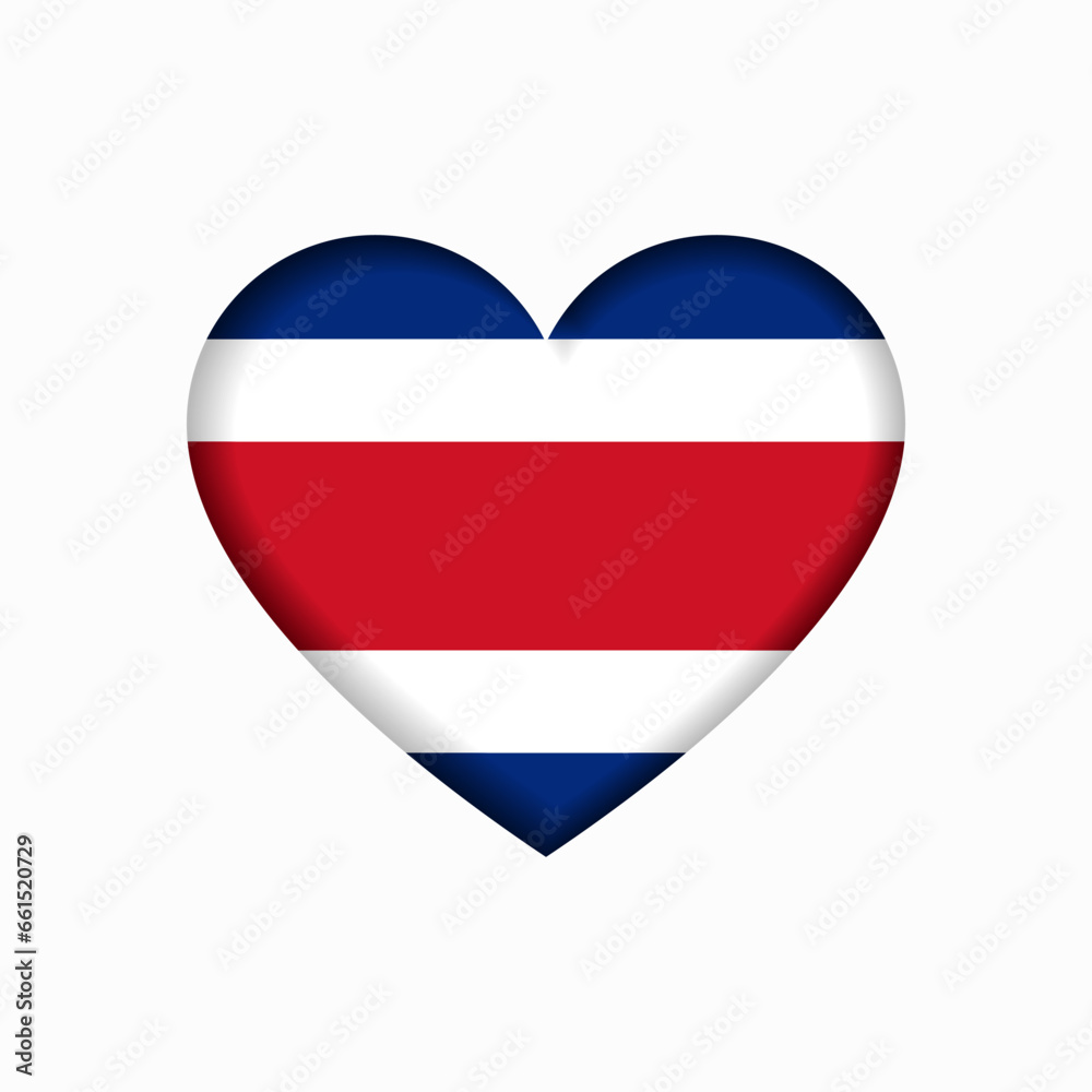 Costa Rican flag heart-shaped sign. Vector illustration. Costa Rican flag heart-shaped sign. Vector illustration.