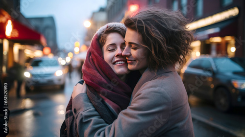 Valentine's Day concept. Two women hugging each other with love. © Alfonso Soler