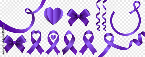 Fotografia purple ribbon set