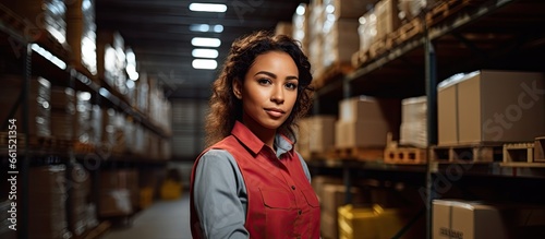 Latina woman employed in warehouse photo
