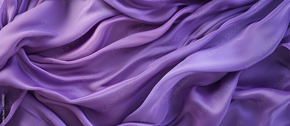 Obraz premium Crinkled fabric seen from above on a purple background