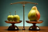 weighing scale - apple and pear comparison. Generative AI