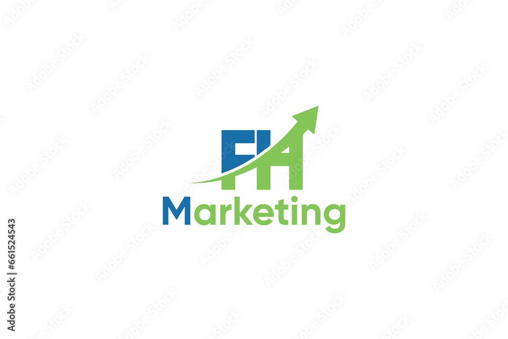 F H Letter And Arrow Digital Marketing Logo Vector Template F H Letter And Arrow Digital Marketing Logo Vector Template
