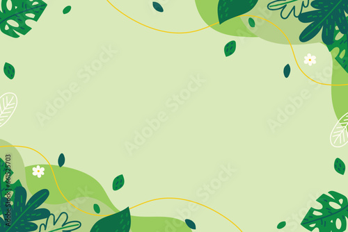 World environment day banner with leaf plant on green background vector design