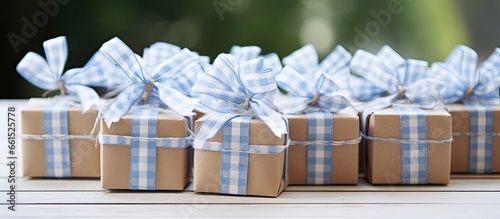 Blue and white wrapped gifts for various occasions with pretty packaging and DIY ideas including soap boxes