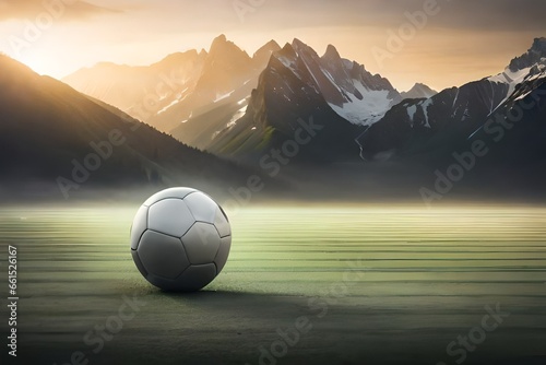 soccer ball in the sunset