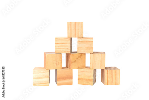  Wooden geometric shapes cube for conceptual design. Business  Education  game. isolated on  white background.PNG
