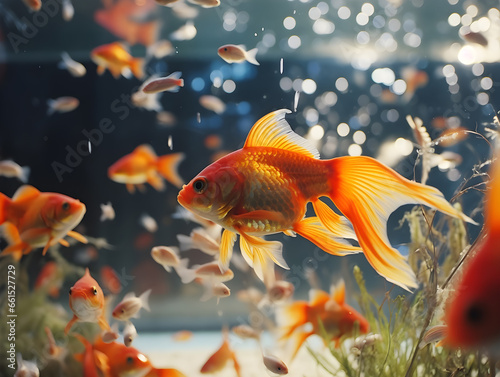 A goldfish large fish tank. Generative AI