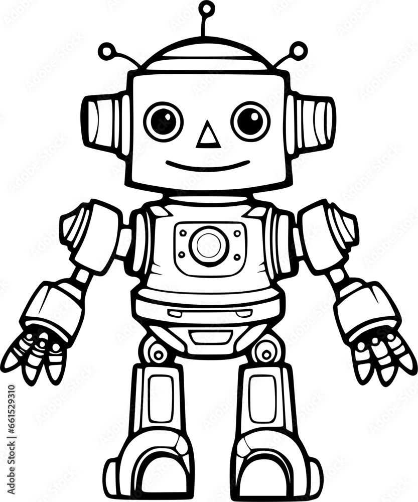 Robot Hand Drawn Vector illustration For Kids Robot Hand Drawn Vector illustration For Kids