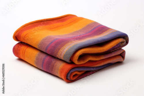 Wool folded blanket on a white background