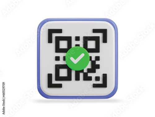 qr code scanning payment verification qr code 3d icon