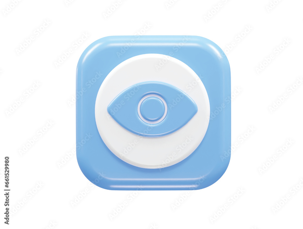 Visibility icon render 3d element transparent Visibility icon render 3d element transparent