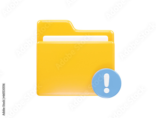 Folder icon file 3d illustration transparent element