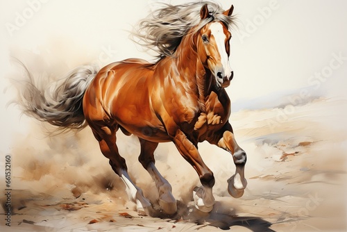 horse running in the desert