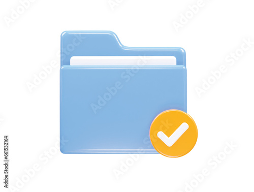Folder icon file 3d illustration transparent element