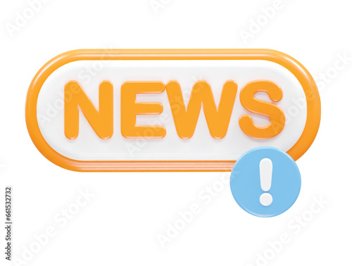 News live icon rendering 3d illustration element