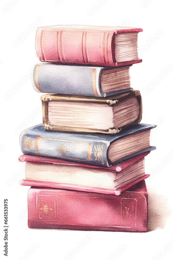 Stack of pastel colored books isolated on a white background Stack of pastel colored books isolated on a white background