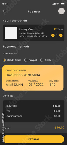 Taxi Booking, Driver Services, Ride Sharing and Ride Driver Black App  Ui Kit Dark Template