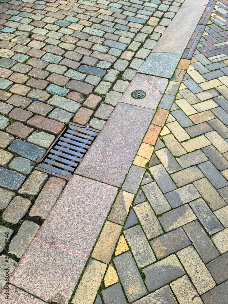 Fototapeta premium Old historical cobblestone paths and walkways